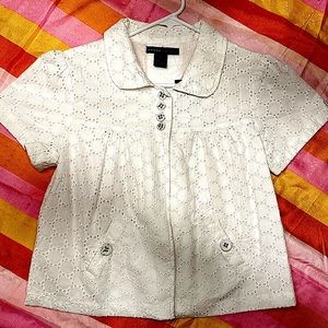 4-Button with Peter Pan Collar, Bolero Top, 100% cotton by Grace Dawn Lewis.